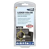 1-2-3 REPAIR Lederfarbe - Ledercouch wie Neu - Lederfärbemittel, Farbe für Ledersofa, Schwarz, 57ml