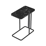 GuiPaiShi Beistelltisch Für Sofa, Wohnzimmer, C-förmiger Schmaler Beistelltisch Mit Marmorplatte, Mehrzweck-telefontisch, 50 X 30 X 60 cm (t X B).(Size:50 * 30 * 60CM,Color:#4)