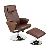 maxVitalis Relaxsessel mit Massagefunktion, Fernsehsessel & Hocker mit Vibrations-Massage, Massagesessel mit Wärmefunktion, Liegefunktion, Drehbar, Massagestuhl, elektrisch, TV Stuhl (Braun)