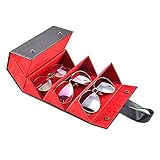 GRFIT Brillenhalter Brillenständer 6 Slot Pu. Faltbare Leder Brillen Aufbewahrungsbox Display Sonnenbrille Brille Reise Organizer Fall Mehrere Hängende Behälter Eyewear Display Brillenaufbewahrung