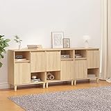 TOYOCC Schränke & Aufbewahrung, Buffets & Sideboards, Sideboards, 3 Stück, Sonoma-Eiche, 60 x 35 x 70 cm