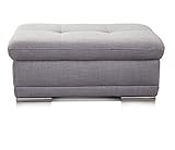 Cavadore Polsterhocker Aniamo / Gepolsterter Hocker als Sitzhocker, Beistellhocker oder Fußbank / 100 x 43 x 67 / Grau