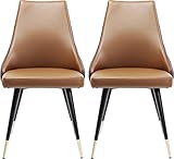 Kare Design Stuhl Urban, Braun, 2er Set, Elegant, Leder Optik, Sitzhöhe 48 cm, Wohnzimmer (H/B/T) 63x51x106 cm