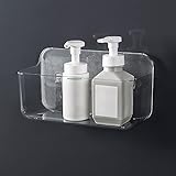 Ettori Duschablage,Badezimmer Regal,Ohne Bohren Duschkorb,Badezimmer Organizer an der Wand montiert für Küchen und Badezimmer,Transparent PET.