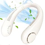 Nacken Ventilator, Persönliche USB Wiederaufladbarer Ventilator, Tragbarer Nackenventilator mit 3 Geschwindigkeiten 360°Einstellbarer, Halsventilator Handfreier Hals Blattloser Ventilator für Reisen