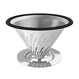 STARESSO Permanent-Kaffeefilter Papierloser Kaffeefilter für handgebrühten Kaffee Wiederverwendbarer Kaffeetropfengeber Edelstahl 800 Superfine Mesh für 4-8 Tassen