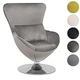 Mingone Sessel Samt Design Loungesessel Modern mit Kissen Einzelsofa Clubsessel Cocktailsessel Polstersessel mit Rücklehne (Dunkelgrau)