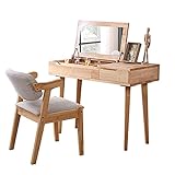 Schminktische, Schminktisch-Set mit Hocker und hochklappbarem Spiegel, 2-in-1-Mini-Kosmetik-Make-up-Tisch, Multifunktions-Schminkkonsole, Kommode, Arbeitszimmer, Computertisch, Schlafzimmermöbel, Gesc