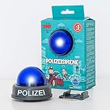 wiowio Polizei Sirene für Kinder Fahrrad Helm, Polizeiauto, Rutschauto, Blaulicht mit Geräusch, Spielzeug ab 3 Jahre, Polizeisirene