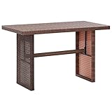 JUNZAI Gartentisch, Klapptisch Garten, Balkontisch, Garten Tisch, Balkonmöbel, Tisch Klappbar, Braun 110 x 60 x 67 cm Poly Rattan