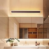 Klobvtt LED-Badezimmer-Waschtischleuchte, braune Spiegellampe, moderne Waschtisch-Wandleuchte, Make-up-Lichtleiste, lineare Spiegel-Frontlampen für Schminktisch, Schlafzimmer, Schrank, Spiegelbeleucht