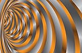VLIES Fototapete-ABSTRAKT-(5726JM)-300x223 cm-Foto-Kunst Optische Täuschung Optik Effekt Illusion Geometrisch Textur Spiral Muster Design Dekor Muster