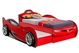 Froschkönig24 Cilek RACECUP Autobett Kinderbett Bett Ausziehbett Rennfahrerbett Rot, Matratzen Oben/unten:ohne
