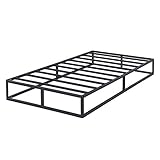 Olee sleep 22cm Modernes Metall-Plattform-Bettgestell / Bett / Metall / Metall-Bettgestell / Stahl-Lattenrost / Matratzenrahmen / Kein Boxspring erforderlich / 90 x 200cm / Twin / Schwarz