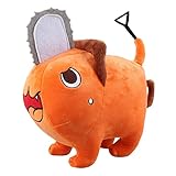 Vicyol S&D Pochita Plüsch Chainsaw Man 30 cm, Kettensägen Dämonenpuppe, Held der Hölle, Anime Charakter Teufelsmann Motorsäge Orange für Fans der Zeichentrickserie und Kinder