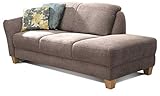 CAVADORE Recamiere Gootlaand, Recamiere mit Federkern und Armteil links im Landhausstil, 194 x 84 x 91, braun