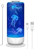 Nofaner Quallen Lavalampe, 2.5L Quallen Lampe mit Bluetooth Speaker, Jellyfish mit Lamp 7 Individuelle Farben 2 Lichtmodi, LED Lava Lamp Kinder Aquarium Nachtlicht, USB Quallen Stimmungslicht