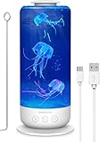 Nofaner Quallen Lavalampe, 2.5L Quallen Lampe mit Bluetooth Speaker, Jellyfish mit Lamp 7 Individuelle Farben 2 Lichtmodi, LED Lava Lamp Kinder Aquarium Nachtlicht, USB Quallen Stimmungslicht