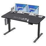 JUMMICO Schreibtisch Höhenverstellbar Elektrisch 140x60 cm, Höhenverstellbarer Schreibtisch Ergonomischer Verstellbarer Schreibtisch Stehschreibtisch, Höhenverstellbarer Computertisch (Schwarz)