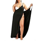 JOYORUN Damen V-Ausschnitt Lang Kleid Sommer-Strand-Wickelkleid Bademantel Handtuch Reise Spa Schwimmen Große Größe