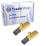 2x Trade-Shop Motorkohlen/Kohlebürsten 6,3x8x17,5mm kompatibel mit Festool RSM, RS 2, RS 2 E, RS 3 E, RS 4, RS 3 E-STF Schwingschleifer