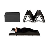 Evergreenweb - Futon Bett, Matratze, platzsparend, klappbar in 4 Stück und umwandelbar in praktische Sitzsack, Futon Notebook, und geeignet für Massage Shiatsu. Matratze Single H 10 cm, schwarz