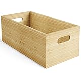 KD Essentials – Aufbewahrungsbox L aus 100 % FSC zertifiziertem Bambus, stapelbar & robust – Organizer Box für Ordnung in Küche, Büro, Kinderzimmer, Haushalt, plastikfreie & umweltfreundliche Holzbox