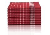 Glart 48RI2 10er Set Geschirrtücher Küchentücher, 50x70 cm, 100% Baumwolle OEKO-TEX Standard 100, rot, vorgewaschen, Tücher für Küche und Abwasch