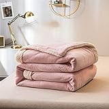 AXOIN HZH Bettwäsche, dicke Decke für den Winter, warm, schwer, weich, flauschig, Fleece, Mikrofaser, Couch, Bettüberwurf, Decke, Tagesdecken, Rosa, 180200 cm, 2,8 kg