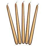 10 Stück Metallische Spitzkerzen in Gold 24cm Dekorationen