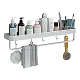 Duschregale, weiß, Küchenregale, selbstklebend, Dusch-Organizer, Wandmontage, kein Bohren, Platz für Badezimmer, Toilette, 60 cm