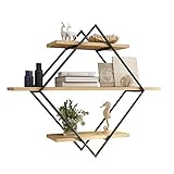 Axdwfd Schweberegale Wandregal, Wohnzimmer-Wand-Fach-Schindel-Bücherschrank-freie lochende einfache Moderne Fernsehwand-Dekoration (Color : Wood, Size : 100x20x80cm)
