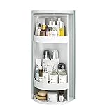 ZAIYI Eckspiegel Badezimmer Schrank Mit Einzeltür Medizinschränke Bad Edelstahl Spiegelschrank Wand Kosmetikspiegel Bad Dreieck Locker für Küche Badezimmer