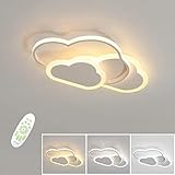 LED Deckenleuchte, Kreative Wolken Deckenlampe, 32W 2700lm 42cm, mit dimmbarer Fernbedienung 3000-6500K, moderne weiße Deckenleuchten Wandleuchte für Wohnzimmer Schlafzimmer Flur und Kinderzimmer