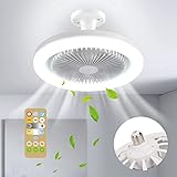 YUYTE Deckenventilatoren mit Fernbedienung und Licht 36W LED Lampe Fan Smart Silent Deckenventilator für Wohnzimmer Schlafzimmer E27 Converter Base