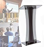 Rednerpult-Podiumsständer, 109,2 cm hoch, Acryl-Rednerpult, schwarzes Podium, transparenter Ständer, Acryl-Kanzeln für Kirchen, Restaurants, Hochzeiten, Büros und Klassenzimmer
