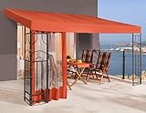 QUICK STAR Anbau Pergola Romana 3x4m Terra/Rotorange RAL 2001