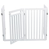 Trixie 39363 Hunde-Absperrgitter, 4-teilig, mit kleiner Tür, 60–160 × 81 cm, weiß