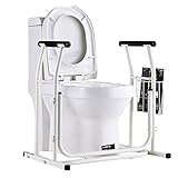 XLAHD Easy Grip WC Surround Frame mit Zeitungsständer, freistehender WC-Haltegriff für behindertengerechte Personen mit behindertengerechtem Bad