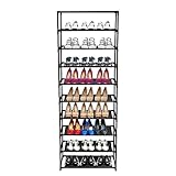 LFGUD Schuhregal mit 10 Ebenen, einfaches Houseware, 10-stöckiges Schuhregal, Aufbewahrungs-Organizer, 30 Paar, einfach zu montierender Schuhständer, Organizer für Zuhause, Schwarz