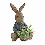 Loberon® Hase Auvergne, Ostern, Osterdeko, Polyresin, H/B/T ca. 25/17/15 cm, braun, braun