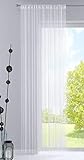 Fadengardine, HxB 250x140 cm, Weiß mit Tunneldurchzug und eingenähtem Kräuselband, geeignet für Gardinenstangen und Gardinenschienen Fadenvorhang Fadenstore Raumteiler, 20303CN