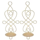 Hängende Wandkerzenhalter aus Eisen, Eisenmaterial, 2 Sets Wandkerzenhalter für Schlafzimmer(Gold)