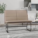 Bussandri Exclusive - Sitzbank Cappuccino-Braun 100x75x76 cm Kunstleder