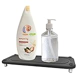 AINUORENYI Instant Trockener Spülbecken Organizer Waschbecken Caddy,Natürlicher Diatomit Steinwaschbecken für Zahnbürstenbecher und Seifenhalterspender,Dunkelgrau
