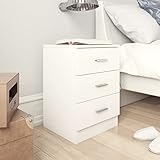 BULANED Nachtschränke 2 STK Nachttisch, Nachtkästchen, Bedside Table, Nachtkommode, Nightstand, Nachttischschrank, Nachtkonsole, Weiß 38 x 35 x 56 cm Spanplatte