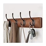LOTIKS Wandhaken Wandgarderobe Hakenleiste Mit 4–8 Dreifachhaken For Kleidung Schlüssel Hüte Im Eingangsbereich Badezimmer Schrankraum (Color : Brown, Size : 40 * 7.6cm)