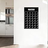 Acrylglas Monatsplaner schwarz | mit Stiften beschreibbar | Preis-Leistung Top | Acrylic Kühlschrank Abwischbar, Magnetisch Familienplaner Wochenplaner Kühlschrank (60x40cm, MIT Bohrung)
