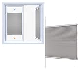 Honigwaben-Jalousien,Einziehbare Schnurlose Zellulare Jalousien,Plissee-Beschattungen,Sonnenschutz Isolierung Fensterrollos,für Schlafzimmer,Küche,Badezimmer (Grau),A-120x180cm/47.2 * 70.9in