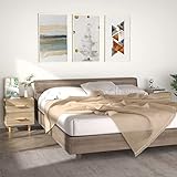 lvssiao Sideboard, Beistellschrank, Wohnzimmer, Nachttische, 2 Stück, Farbe Eiche, Sonoma 40 x 35 x 47,5 cm, Organizer für Bett Schlafzimmer Zimmer